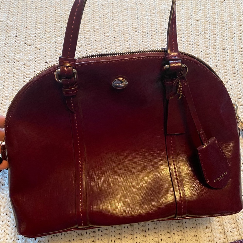 Coach Peyton Cora domed satchel leather